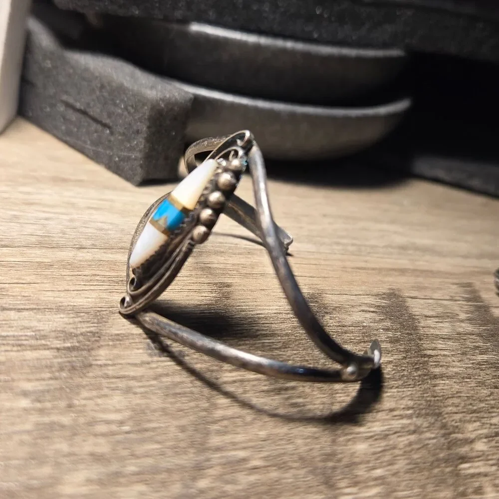 Navajo Sterling Silver Ring sz 8.5 and Cuff Bracelet
